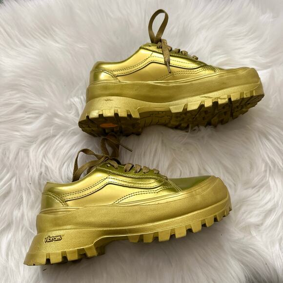 Vans x Collina Strada Gold Metallic Chunky Sneakers - Picture 8 of 11